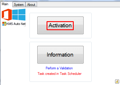 Botón de activación de Kmsauto para Windows 11